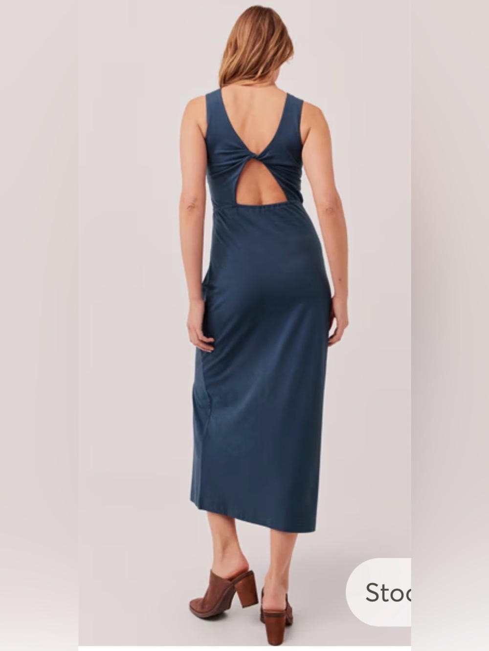 Pact *BLACK *Twist-Back Midi Dress